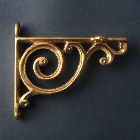 victorian metal shelf brackets|vintage brass shelf brackets.